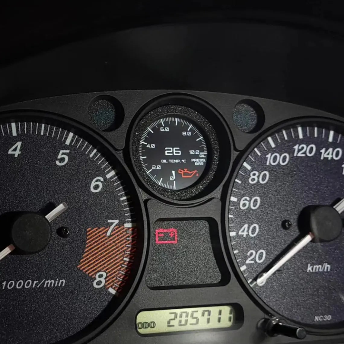 P&P Real oil pressure and temperature digital lcd gauge for mazda MX-5 Miata NA/NB